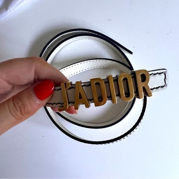 Dior Accessories - NWT Christian Dior J’ADIOR White Leather Skinny Belt, size 90